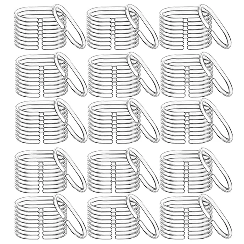 

120 Pcs Transparent Plastic Hook C Shaped Rings Hook Hanger For Bathroom Shower Drape Window Rod