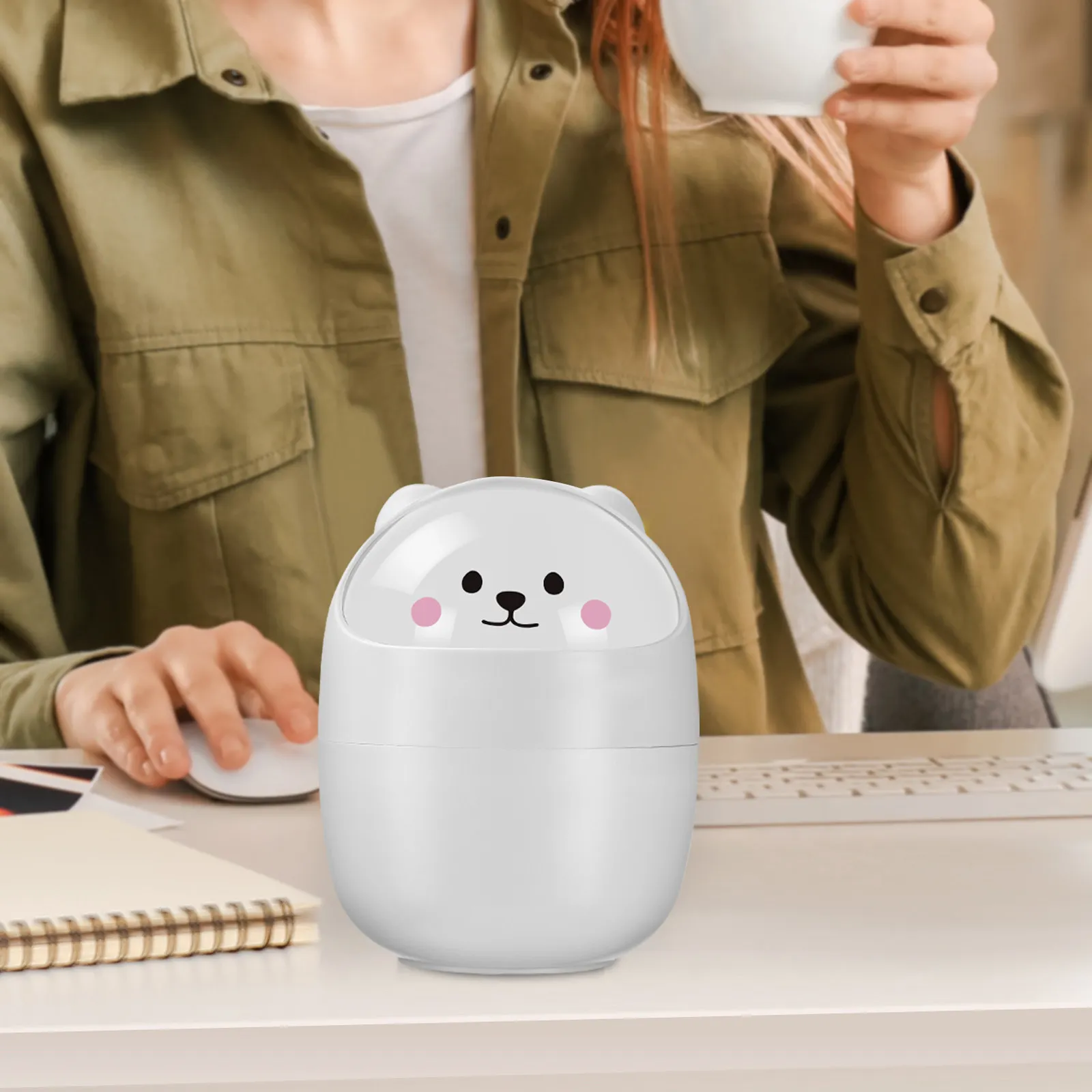 2Pcs 조리대 쓰레기통 사랑스러운 고양이 모양의 쓰레기통 다양한 장면에 적합한 실용적이고 안전한 플라스틱 좋은 경험