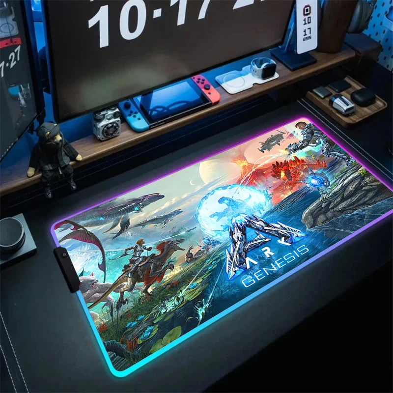 

Gaming LED Mouse Pad ARK Survival Evolved PC Gamer RGB Computer Keyboard Table Carpet Desk Mouse Mat Luminous Large Mousepad Xl