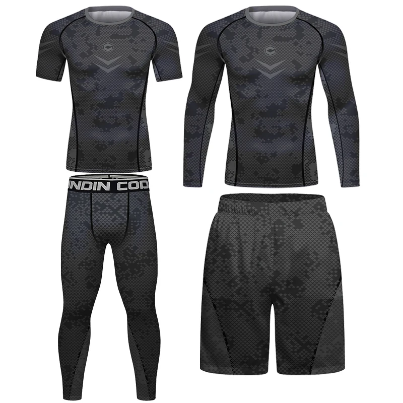 Boxing Training Set of four quick-drying Cross MMA Shorts Fight Wear Muay Thai Rashguard T-shirt Gym Trunks Bjj Kickboxing Suit sports apparel
