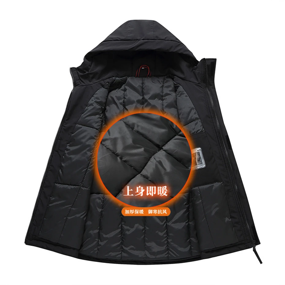 Waterproof Parkas Men Winter Thick Windbreak Jackets Plus Size 10XL 12XL Coats Fashion Casual Hooded Parkas Male Big Size 12XL 2