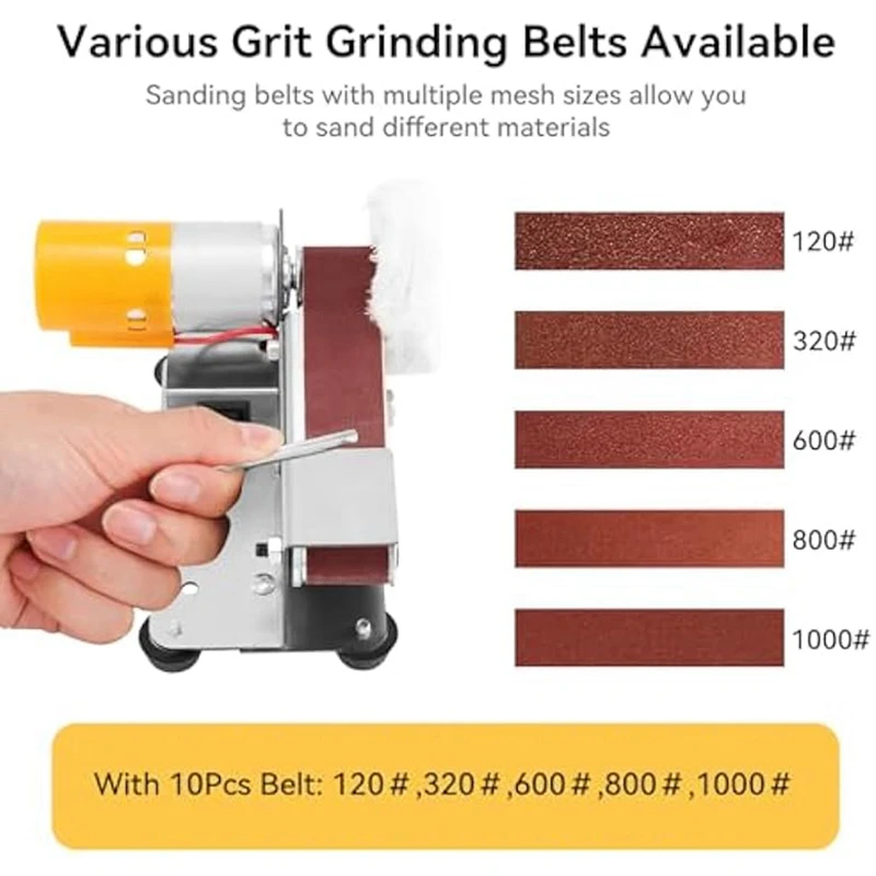 BHBD-Mini Belt Sander-Power Belt Sanders,Small Bench Sander Machine,7 Gear Adjustable Speed Electric Sander