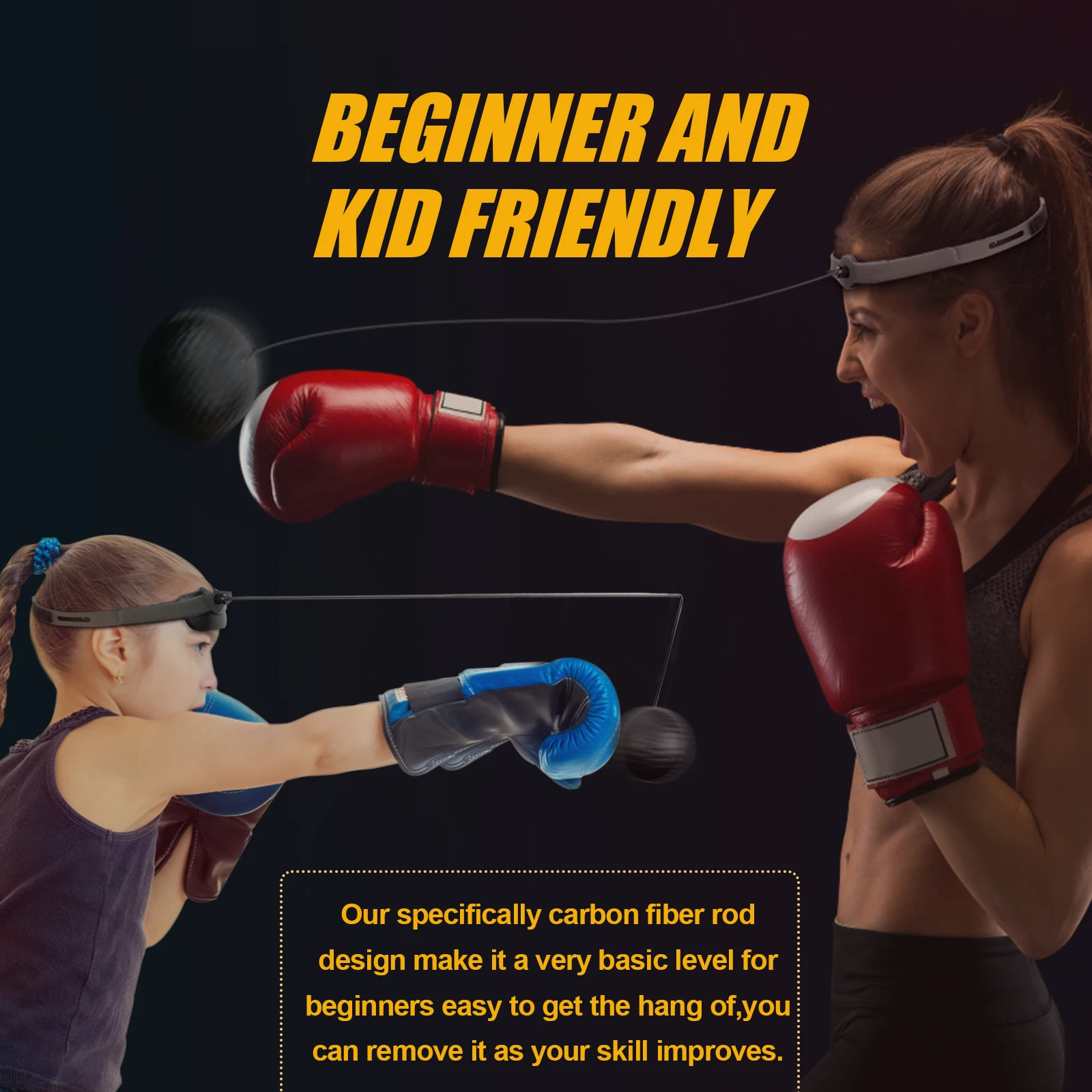 Palla da Boxe Hikeen con 2 Livelli di Difficoltà, Allenamento Regolabile per Agilità, Velocità di Pugno e Coordinazione Occhio-Mano - immagine 6