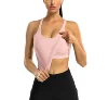Anfilia Women Sports Tank Tops Slim Fit with Padded Solid U Neck Racerback High Elastic Running Yoga Cycling Tops 1
