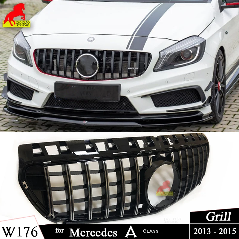 

W176 Front GTR Grille Pre-facelift for 2013 - 2015 Mercedes A Class Hatchback A180 A200 A220 A250 Except for A45 AMG Grills