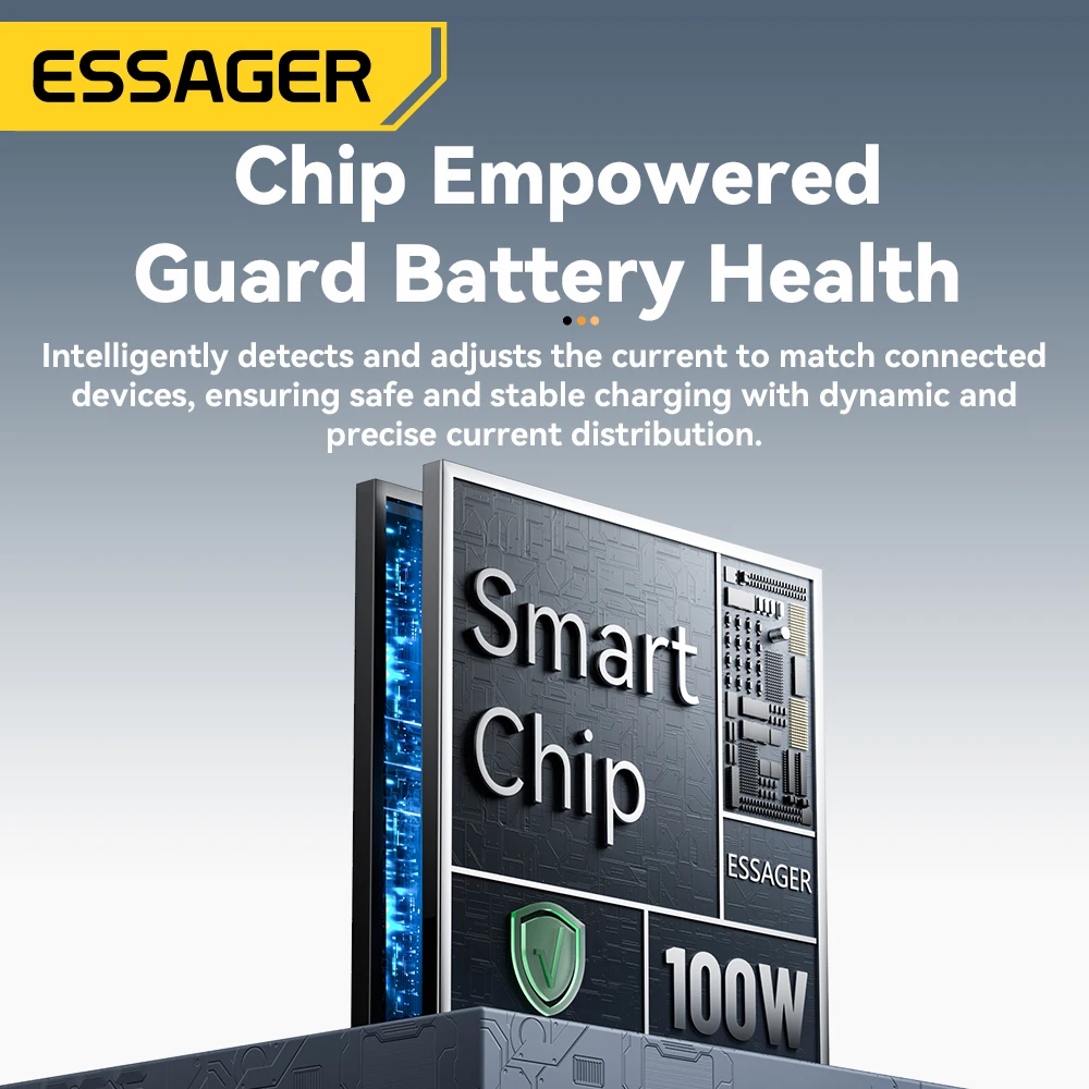 Essager 4 In 1 Digital Display USB Cable Type C 100W PD Fast Charging Wire For iPhone Macbook iPad Xiaomi Type C Lighting Cable