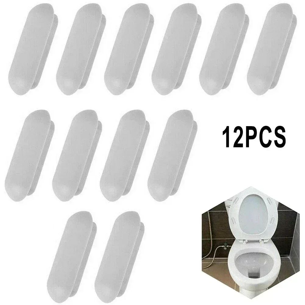 12pcs Toilet Seat Bumpers Top Cover Cushion Stopper Toilet Seat er gray Bathroom Accessories Gaskets toilet seat accessories