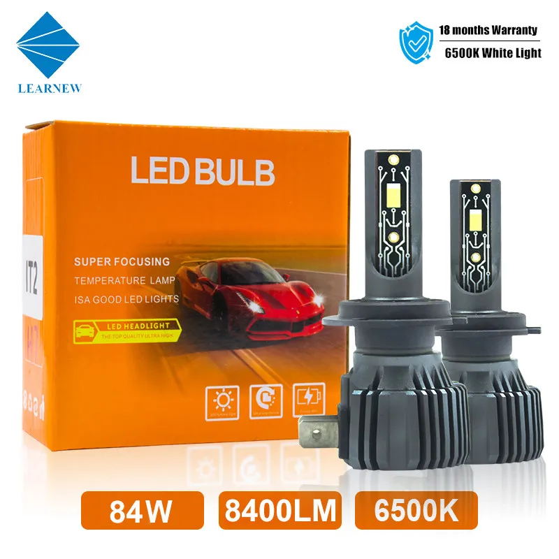 LEARNEWH7LEDHeadlightsH4LEDLightsForCarHeadlamps6500K84W