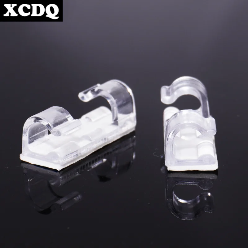 100pcs Transparent Self-Adhesive Cable Clips and Wall Hooks