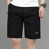 Summer Thin Pure Cotton Trendy Shorts Men Solid Elastic Waist Drawstring Pocket Street Fashion Casual Loose Sports Short Pants 3