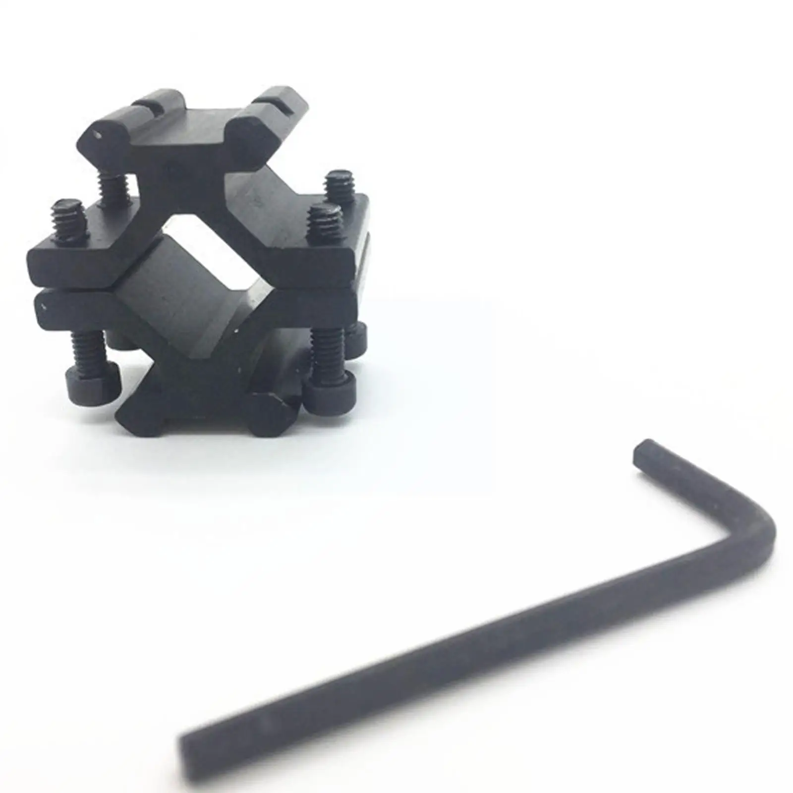 20mm Steel Pipe Clamps Adjustable Rail Barrel Mount Adapter Rail Universal Adapter Black Tube Mount I6y7