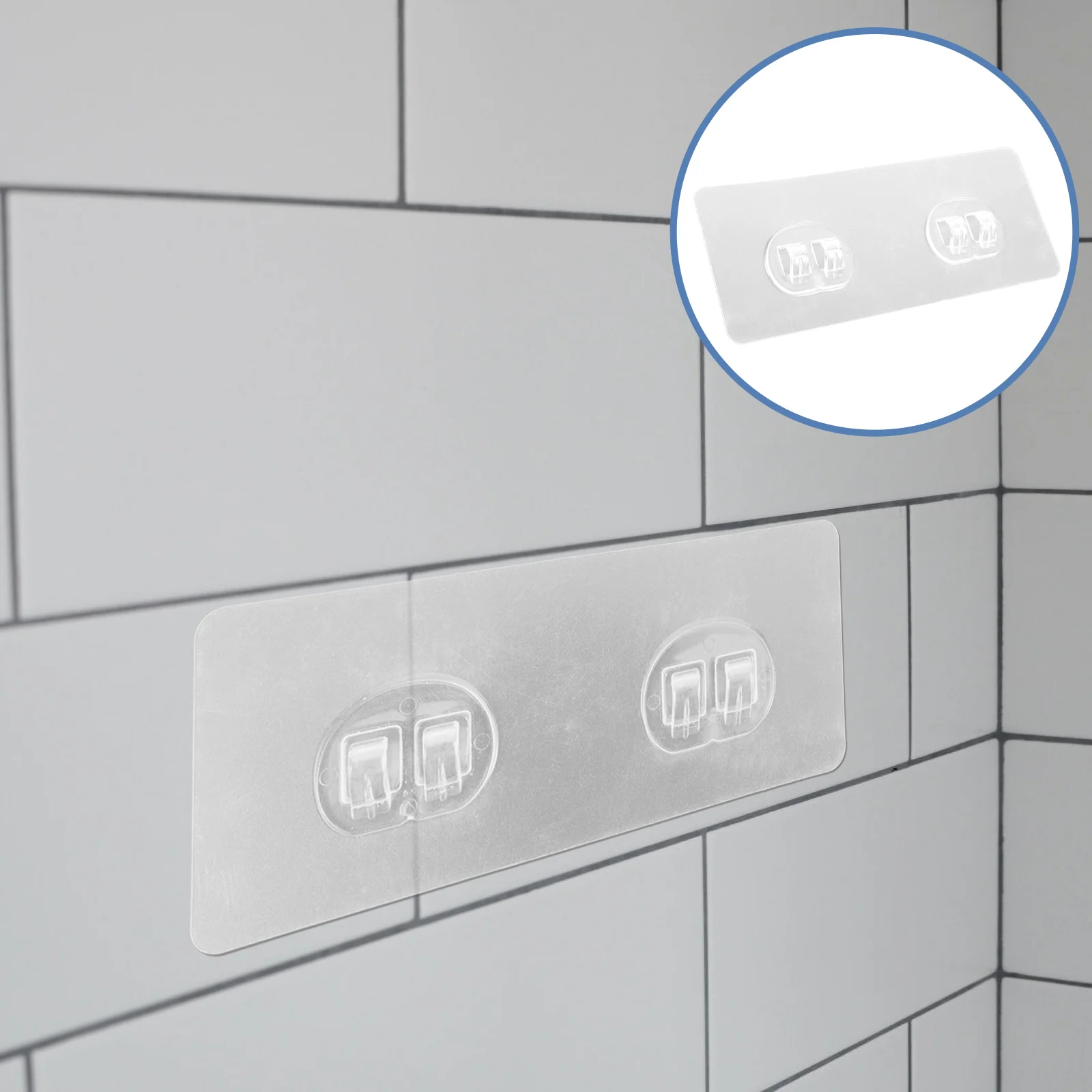 

10 Pcs Double Claw Non-marking Buckle Sticky Hook for Bathroom Shelf Hanger Home Pvc Hangers