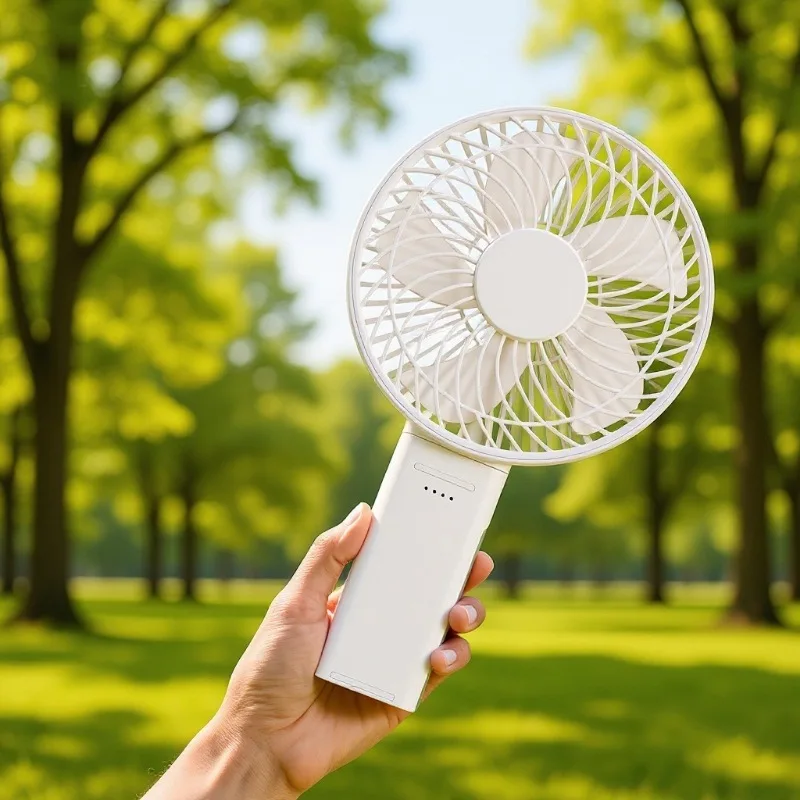 Compact Quiet Desk Fan - 180° Foldable Portable Rechargeable 6-Inch Fan