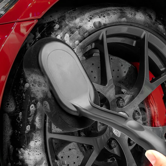 Lucullan Car Wheel Polishing Waxing Sponge Brush ABS Plastic Case Tire  Cleaning Detailing Dressing Applicator Pads - AliExpress