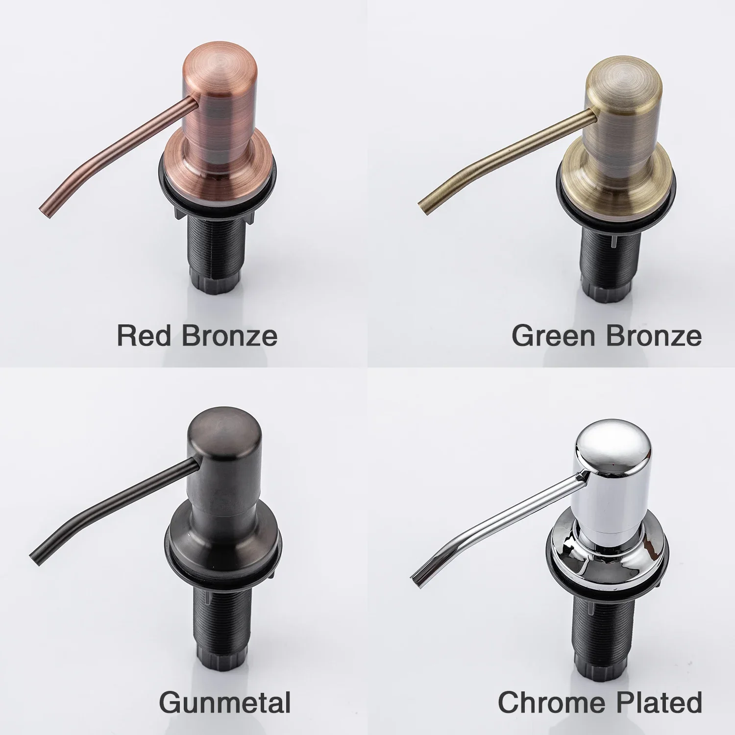 เครื่องจ่ายสบู่เหลวหัวปั๊มสแตนเลสพร้อมขวด PE ขนาด 500 มล. เครื่องจ่ายสบู่เหลวสําหรับอุปกรณ์ครัว 1