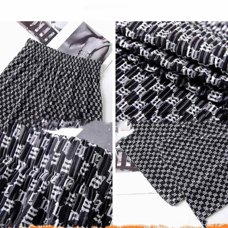 Women's Summer New Thin Fashionable Commute Elasticized High-waisted Plaid Straight Tie Dye Casual Ruched Silk Wide Leg Pants
