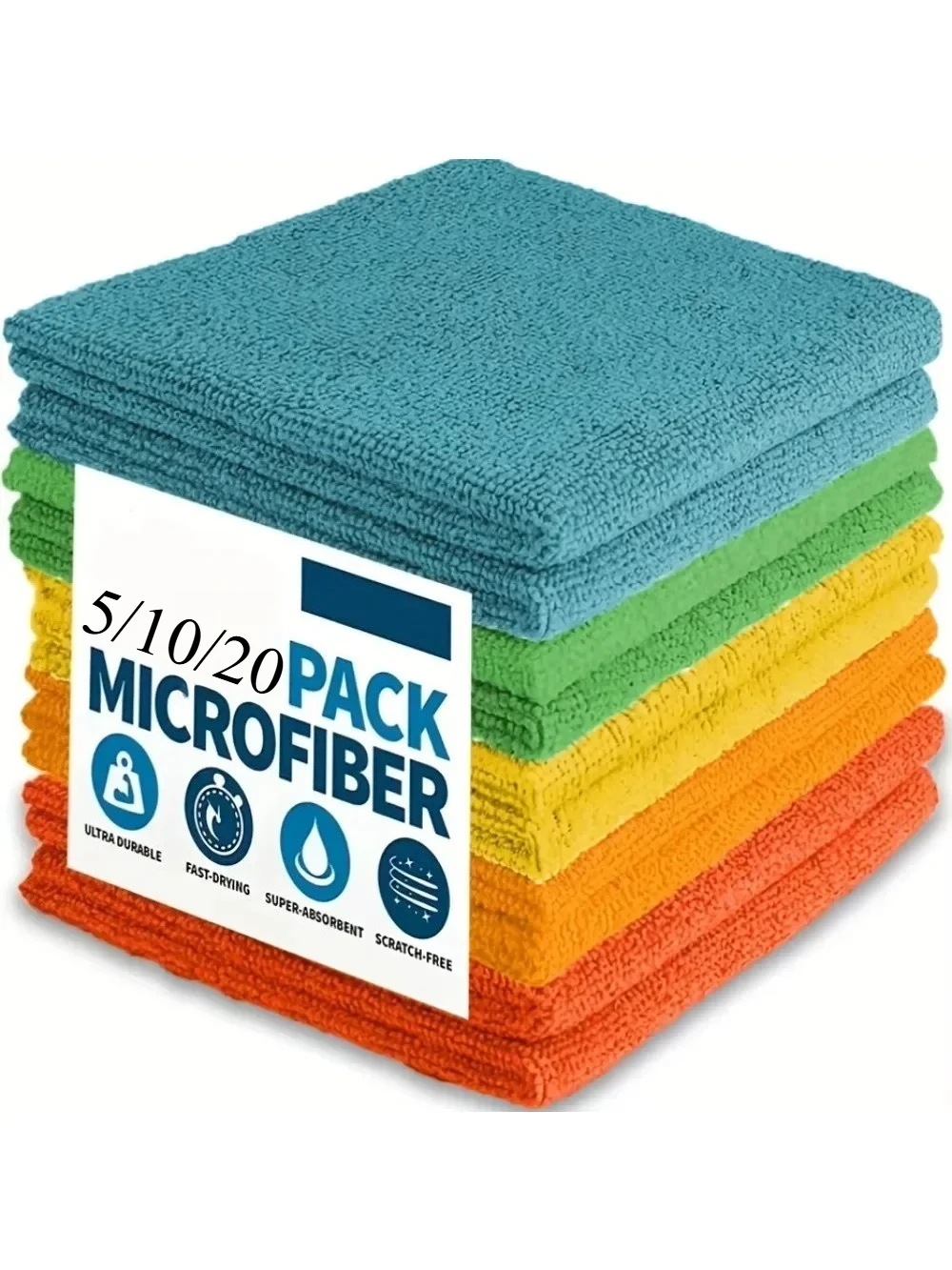 Ultra Absorbent Microfiber Cleaning Cloths - Streak-Free for Outdoor, Bathroom, Kitchen & Patio