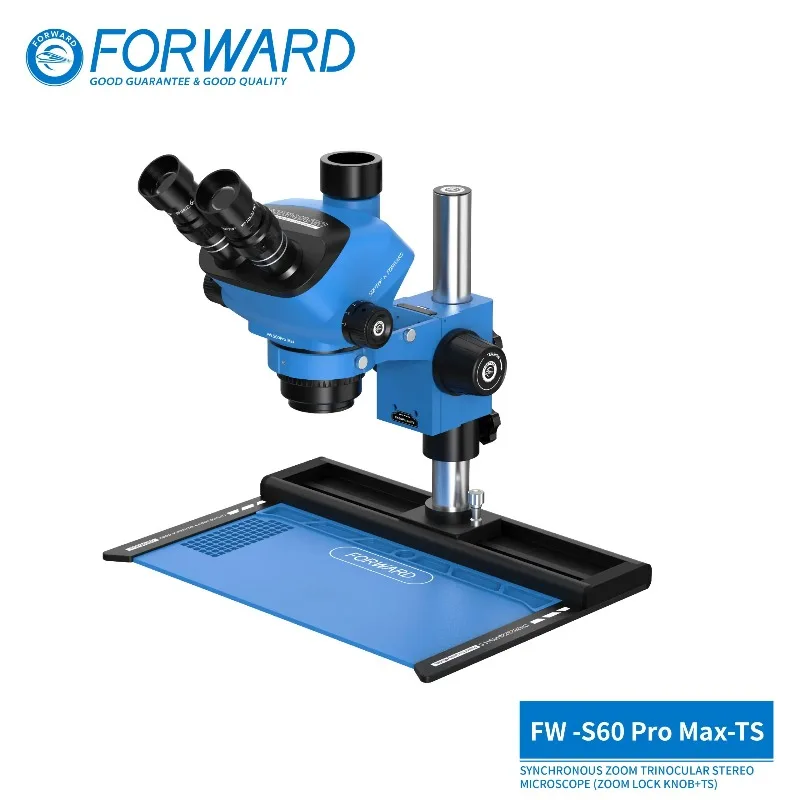 FORWARD × SOPTOP에서 개발한 FW-S60Promax 동기식 줌 삼안 실체 현미경(휴대폰 전자제품 용접 수리 도구용)