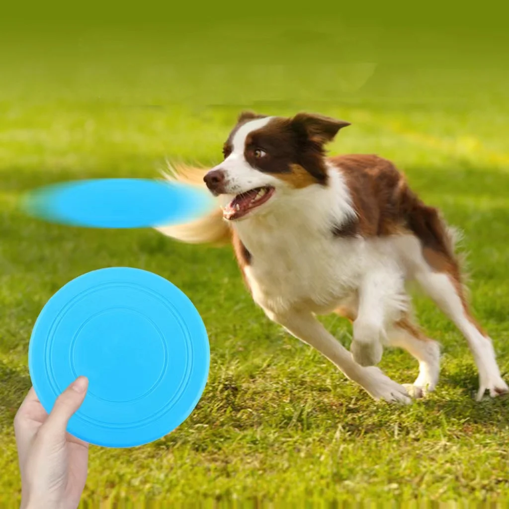 

Pet Dog Flying Disk Toy Silicone Dog Cat Toy Dog Game Flying Discs Resistant Chew Puppy Training Interactive Pet Supplies