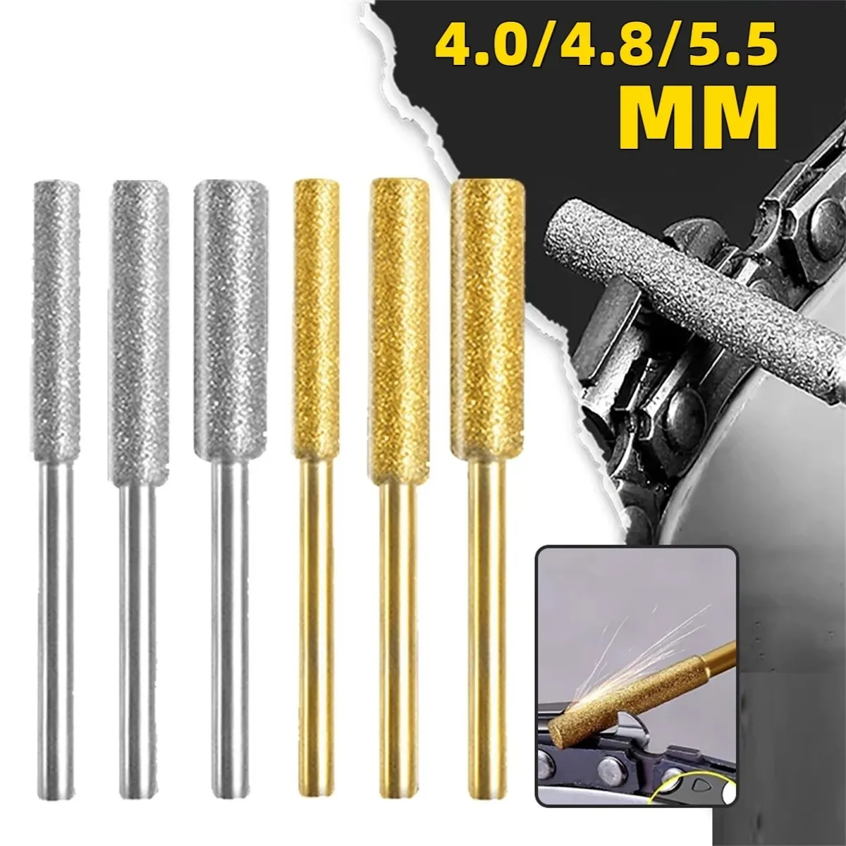 4/4.8/5.5mm Chainsaw Sharpener Kit Grinder Drill Tools Multifunction