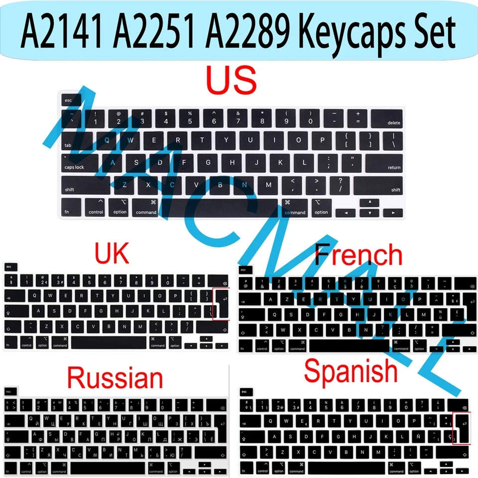 Teclas De Repuesto Para MacBook Pro 13" A2289 (2020) - Set Completo, Compatible Con Teclado USA