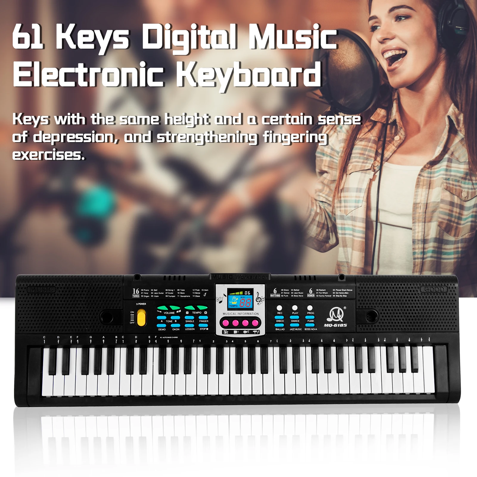 61key Multifunctional Electronic Keyboard Children Digital Electric Piano Microphone Beginner Electronic Keyboard Instrument electronic piano electronic musical instrument musical instrument