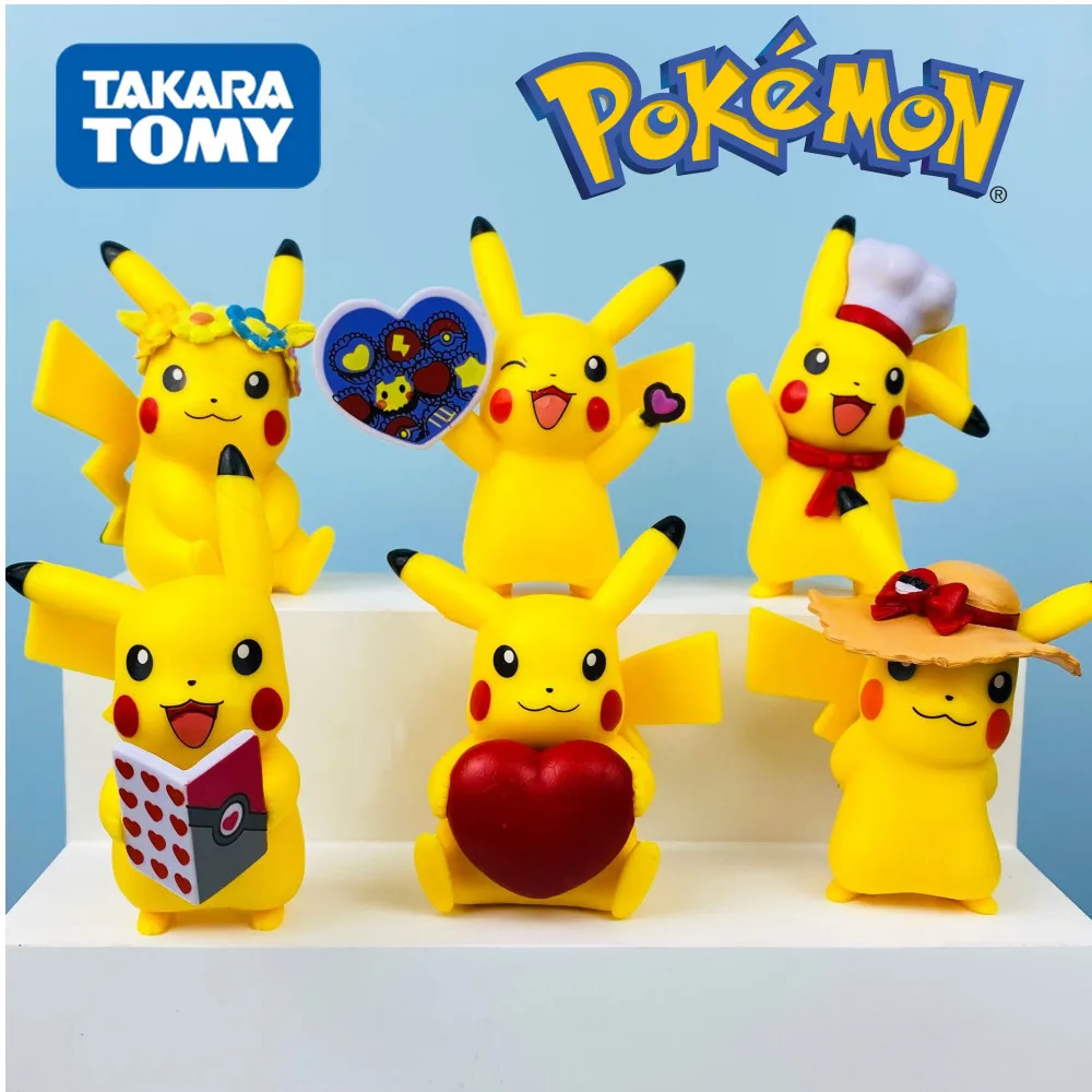 

New 6 Styles Pokemon Pikachu Charmander Psyduck Squirtle Jigglypuff Bulbasaur Kawaii Anime Figures Toys Model Pokémon Kids GIft