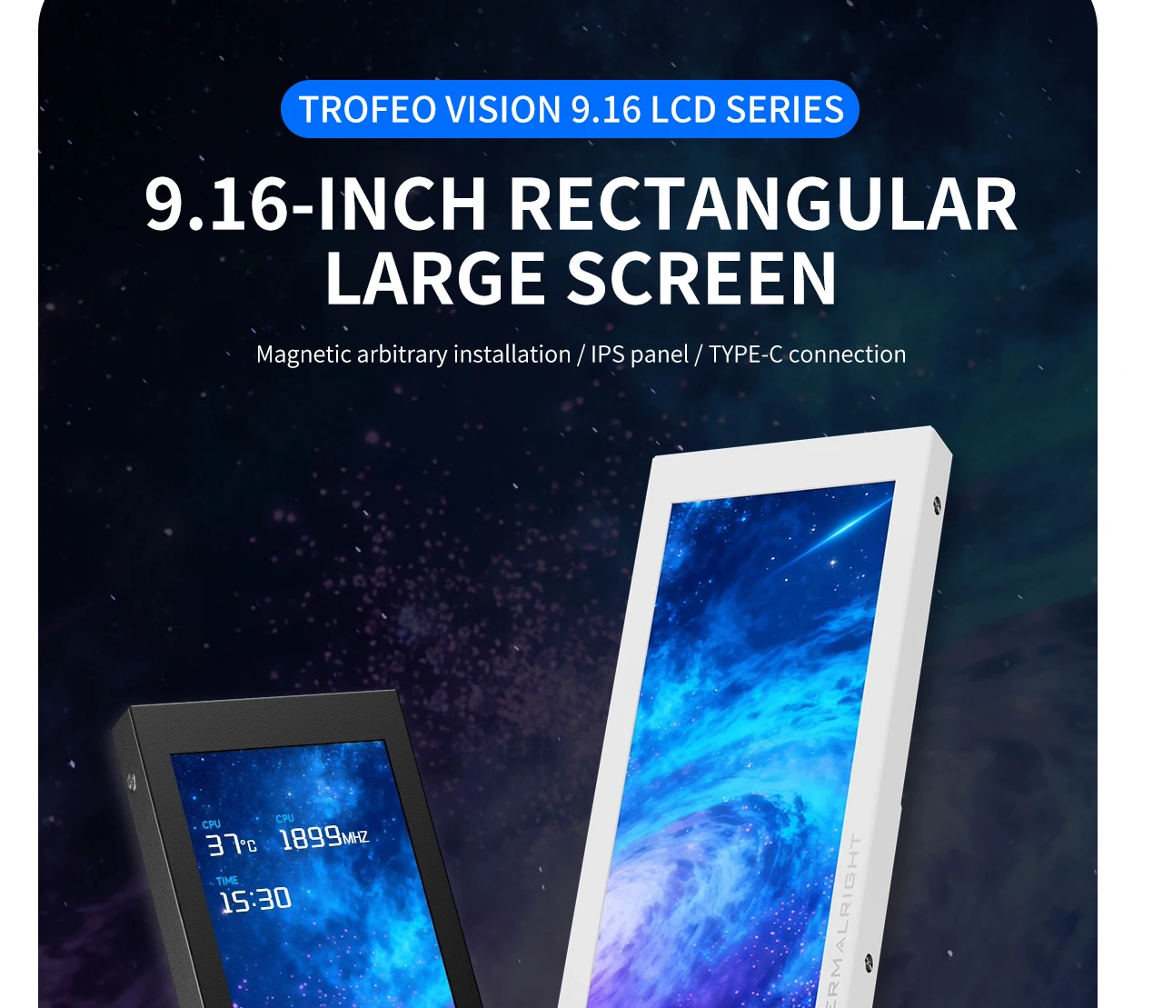 TROFEO VISION 9.16 LCD 9.16-inch Magnetic USB HD Secondary Screen Multi-Scene Ap