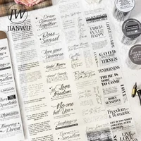 JIANWU 60mm*200cm Romantic Letter Series Vintage English Text Material Collage PET Tape Creative DIY Journal Stationery 1