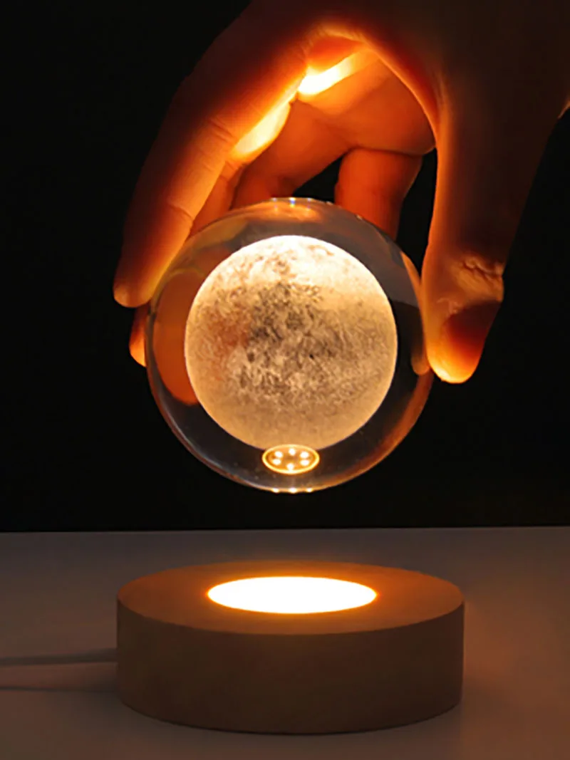 Luminescent Crystal Ball for Tabletop Decoration, Creative Solar System, Glass Ornament