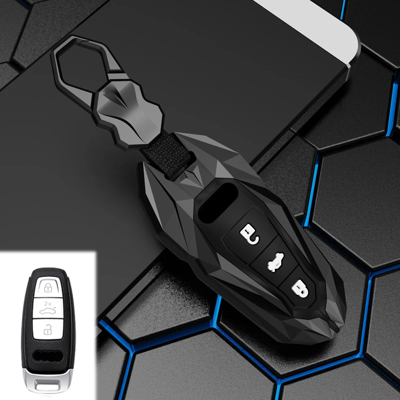 Luxury Zinc Alloy Metal Car Key Case and Keychain Holder