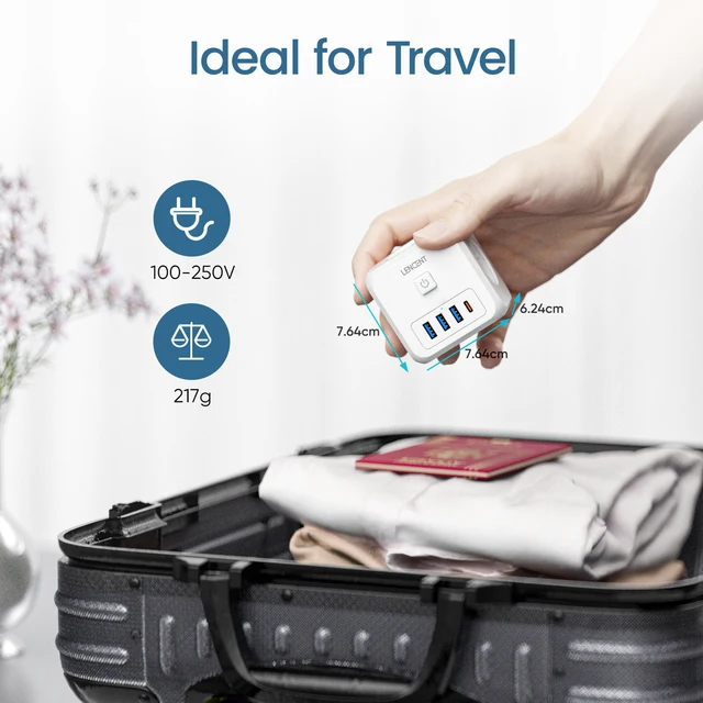 다기능 7-인-1 플러그 스트립으로 편리하고 안전하게 다양한 전자기기를 한 곳에서 연결하세요.