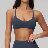 Summer U-Shaped Multi-Strap Cross Back Women Pilates Fitness Sports Bra Top Gym Yoga Athletic Tight Workout Jog With Chest Pad - Image 6