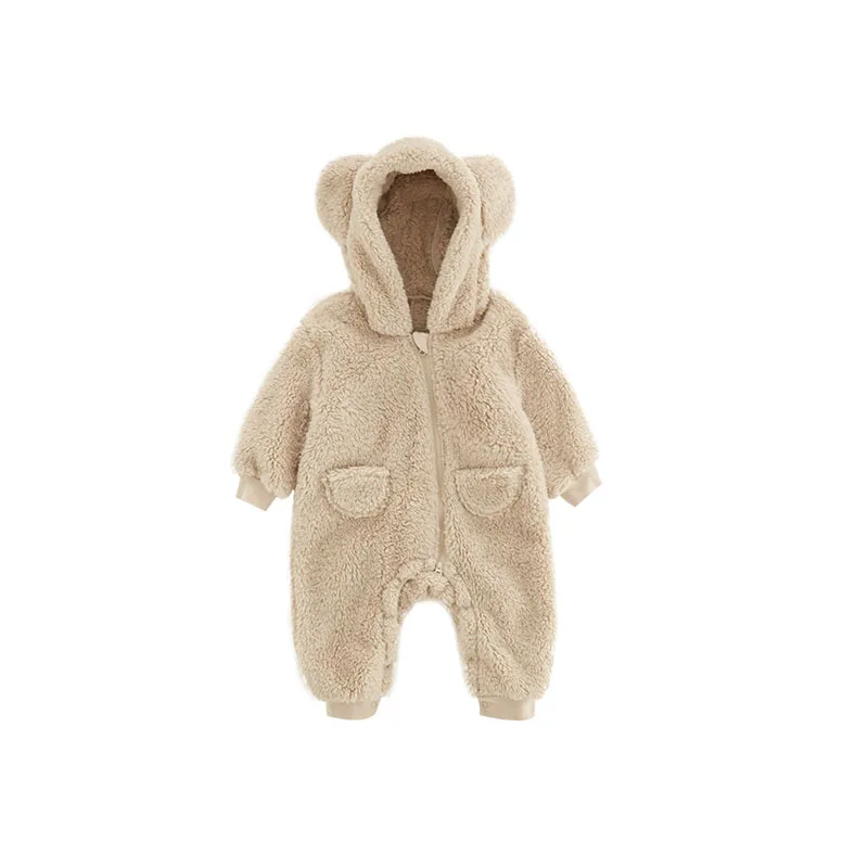 Baby Winter Bear Fleece Hooded Romper 5