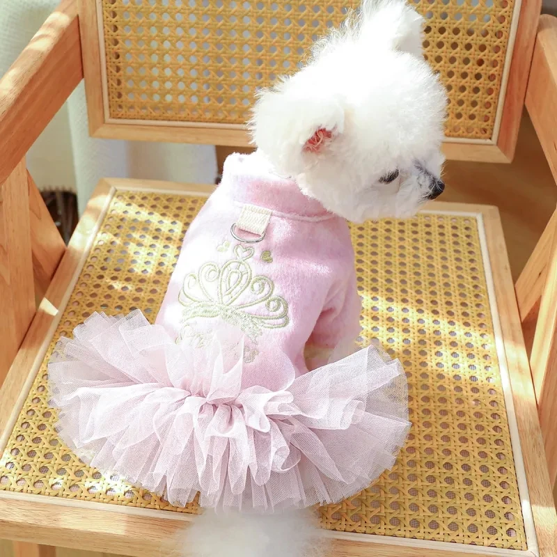 

Winter Dog Tutu Dress Skirt Puppy Party Dresses Clothes York Pomeranian Shih Tzu Poodle Frise Small Pets Dogs Clothing Apparel