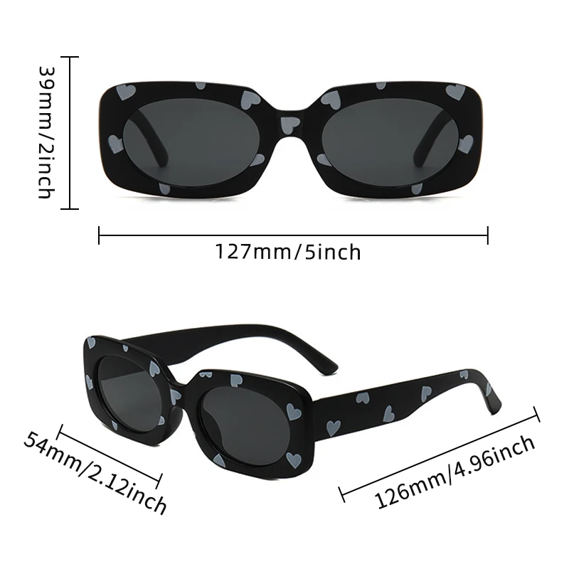 Children Rectangular Heart Sunglasses UV400 Vintage Girls Boys Protection Sunglasses Kids Sun Glasses sunglasses holder sunglasses clip sunglasses case sunglasses frame