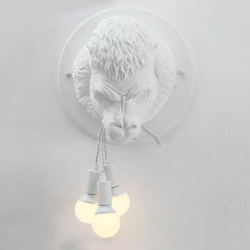 

Nordic Resin Gorilla Wall Lamp Retro Modern Led Wall Sconce Home Loft Bedroom Bedside Home Decor Wall Light Fixtures Luminaire