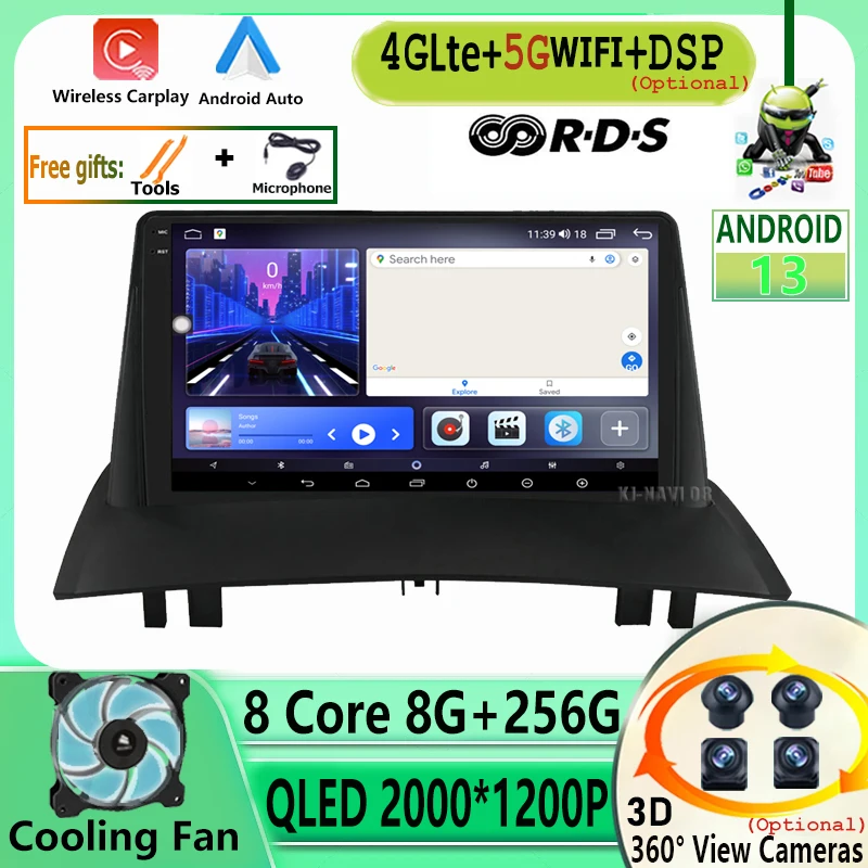 

For Renault Megane 2 2002 - 2009 Car Android 13 Radio Multimedia Video Player Navigation stereo GPS No 2din 2 din dvd