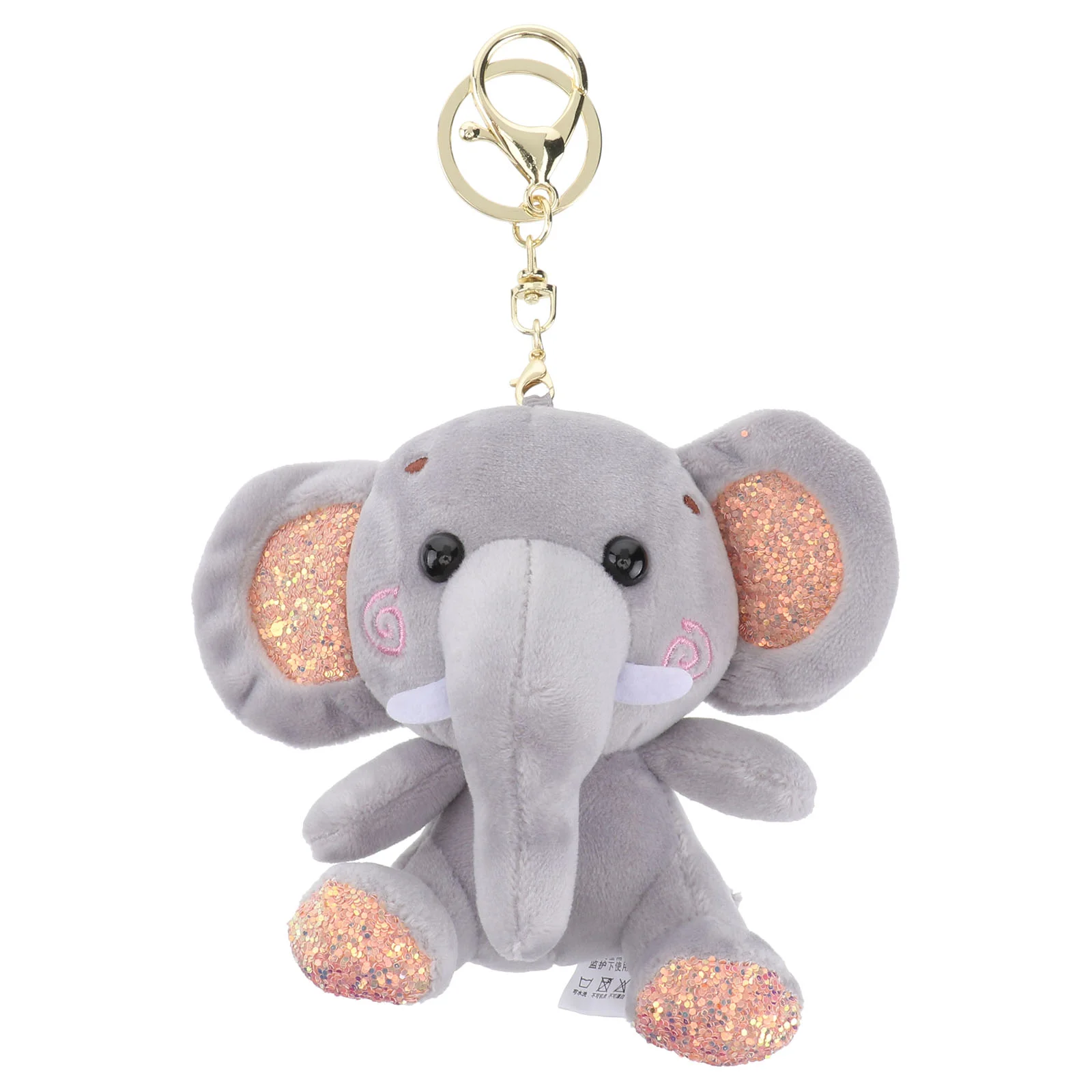 

plush for elephant key holder keyring bag purse hanging keychain wristlet decoration keychains ( grey )