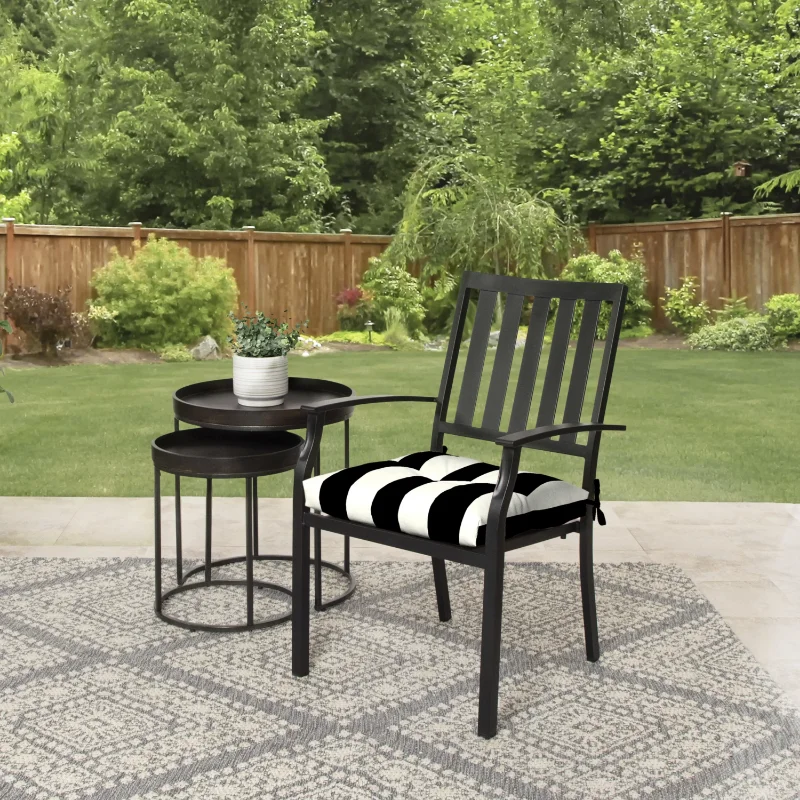 Better Homes & Gardens 18 x 19 Black Stripe Rectangle Outdoor Seat Cushion  (2 Pack) - AliExpress