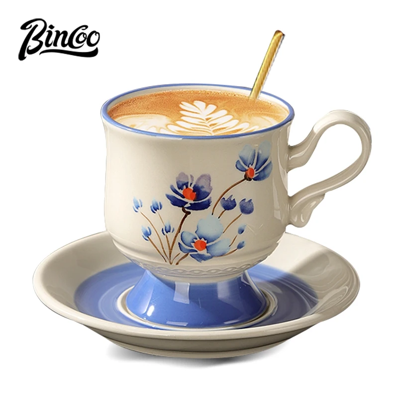 طقم فناجين قهوة بينكو مع صحون من السيراميك، كوب مع...