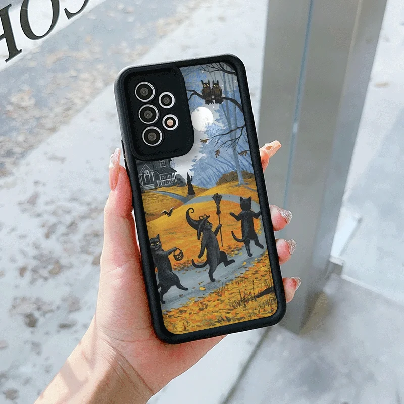 Darkly Humorous Monster Cat Shockproof Phone Case – Creative Animal Design