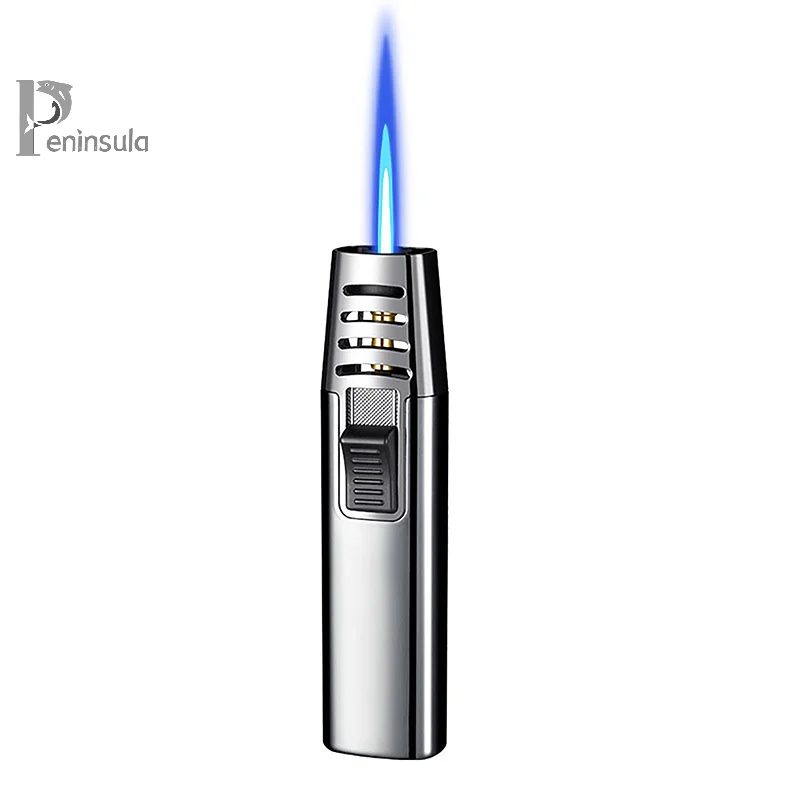Windproof Metal Gas Torch Lighter Portable Cigar Lighter Powerful Turbo Inflatable Butane Jet Flame Kitchen BBQ Ignition,bbq lighter,butane gas lighter