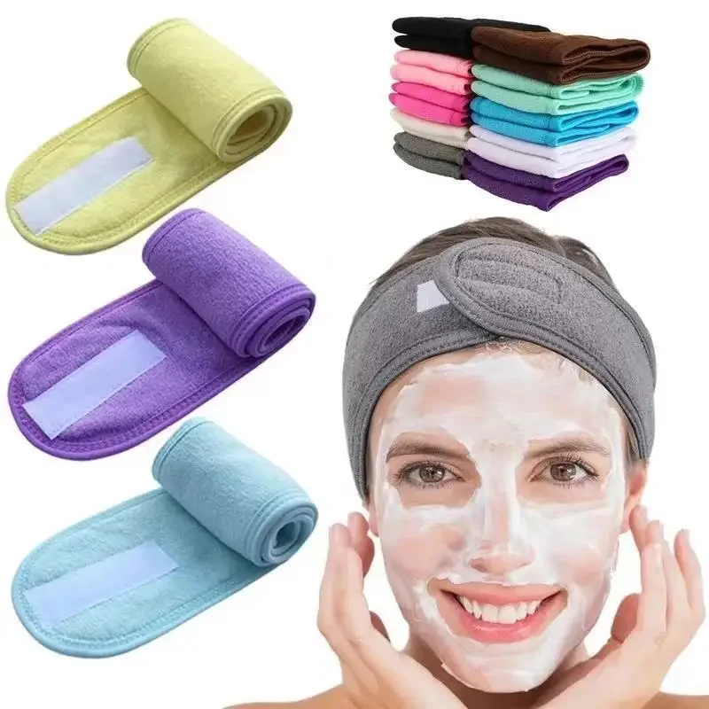 Bandes de sauna en éponge douce pour filles, accessoires pour cheveux, lavage du visage, bain, maquillage, réglable, SPA, visage, femmes