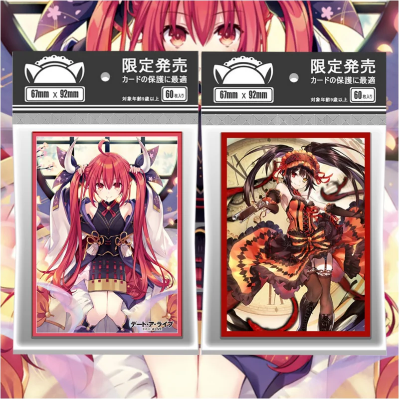 

60Pcs/Set Anime Cards Sleeves PTCG DATE A LIVE Tokisaki Kurumi Kotori Itsuka Self Made Anime Game Collection Protector Toy Gift