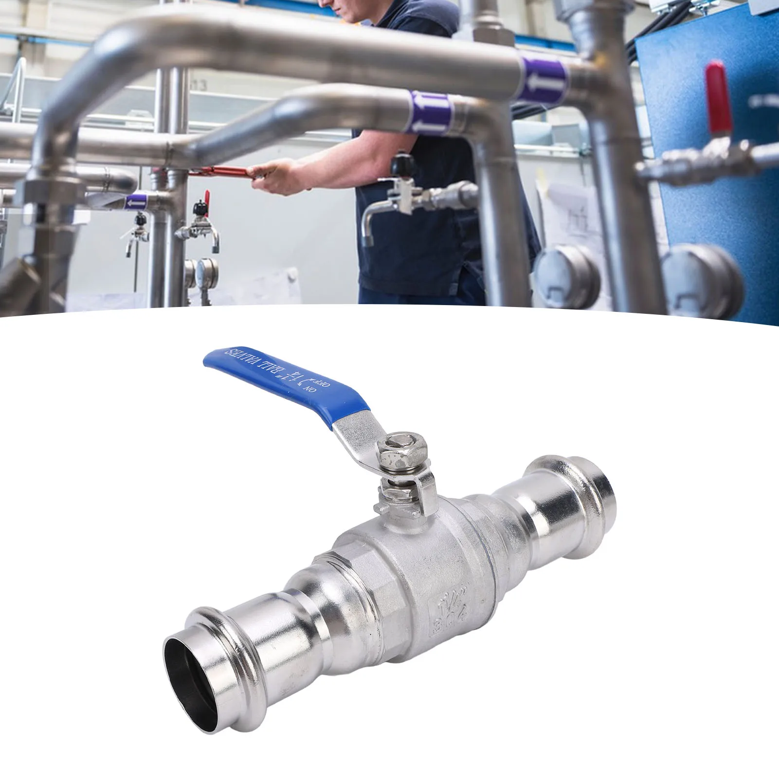 Press Ball Valve 304 Stainless Steel Full Port DN32 1 1/4in Ball Valve For Industrial Applications