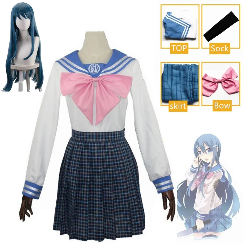 Костюм для косплея Danganronpa Maizono Sayaka, униформа школьницы, женская юбка, костюм на Хэллоуин, яркое карнавальное платье