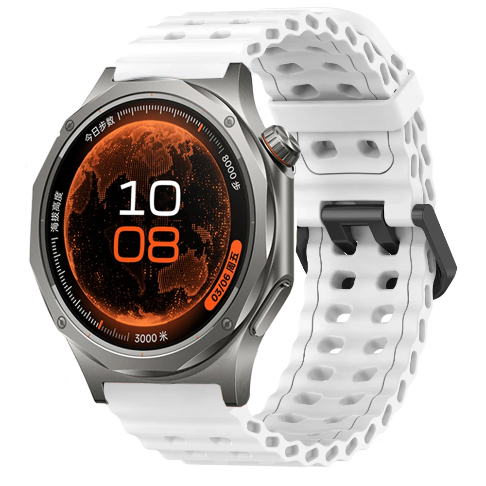 Breathable 22mm Ocean Silicone Watch Band Strap - Versatile and Stylish Accessory
