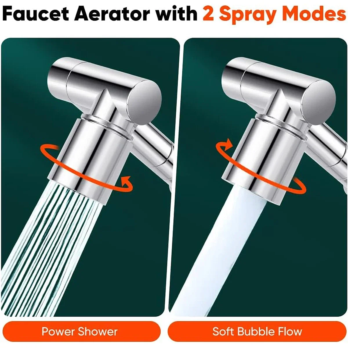 Retractable Universal 1440 °Swivel Robotic Arm Swivel Extension Faucet Aerator Kitchen Sink Faucet Extender 2 Water Flow Mode 6