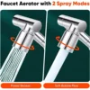 Retractable Universal 1440 °Swivel Robotic Arm Swivel Extension Faucet Aerator Kitchen Sink Faucet Extender 2 Water Flow Mode 6